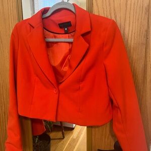 Women’s Cropped Red Blazer Jacket - Size Sm/Md